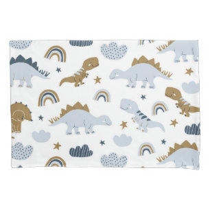 Cute Rainbow Dinosaur Pattern Pillow Case