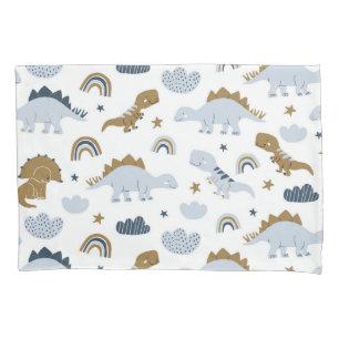 Cute Rainbow Dinosaur Pattern Pillow Case