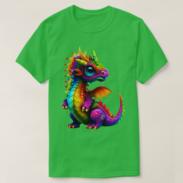 Cute Rainbow Dragon 1 T-Shirt (Design Front)