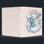 Cute/Rainbow/Dragon/Whimsical  3 Ring Binder<br><div class="desc">our little dragon</div>