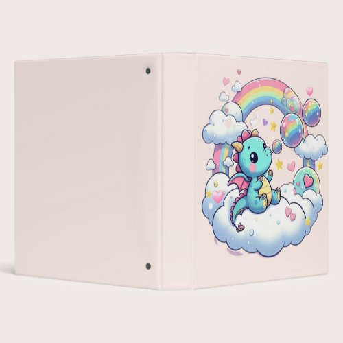 Cute/Rainbow/Dragon/Whimsical  3 Ring Binder