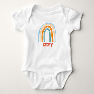 Cute rainbow drawing baby bodysuit with name