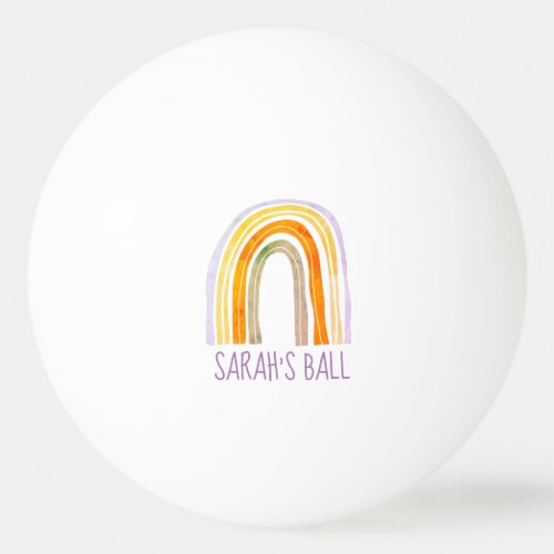 Cute rainbow drawing custom girls ping pong ball