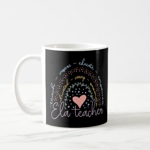 Cute Rainbow Ela Teacher  Coffee Mug