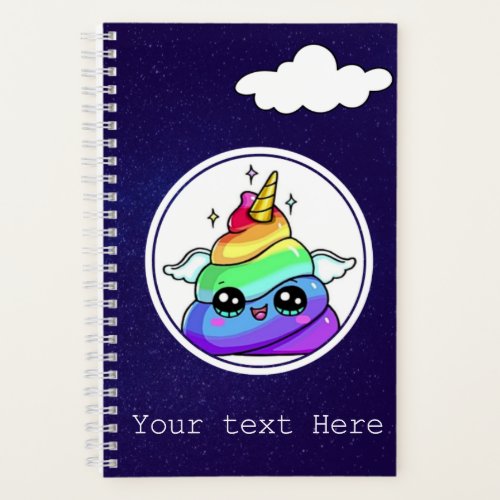 Cute Rainbow Emoji Poop Journal Notebook          