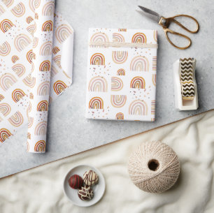 Cute Rainbow Fall Pastel Colors Watercolor Wrapping Paper