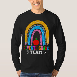 Cute Rainbow First Day Of 7th Grade Team Teacher S T-Shirt