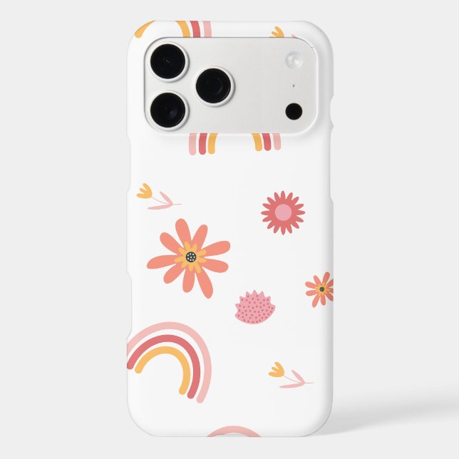 Cute Rainbow & Floral Pastel Pattern Case-Mate iPhone Case (Back)