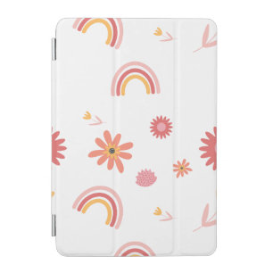 Cute Rainbow & Floral Pastel Pattern iPad Mini Cover