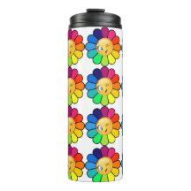 Cute Rainbow Flower Thermal Tumbler