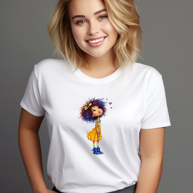 Cute Rainbow Girl Whimsical Colorful Art Tri-Blend Shirt (Cute Rainbow Girl Whimsical Colorful Art )