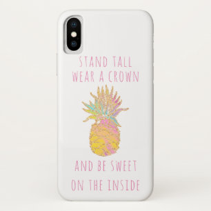 Cute Rainbow & Gold Pineapple Be a Pineapple iPhone X Case