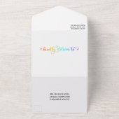 Cute Rainbow Gradient Love Is Love Wedding All In One Invitation (Outside)