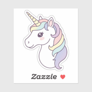 Cute Rainbow Gradient Unicorn Sticker