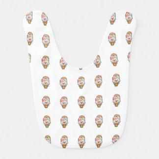Cute Rainbow Graphic Grey Tee Baby Bib