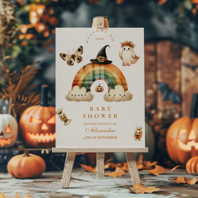 Cute Rainbow Halloween Baby Shower Foam Board (Creator Uploaded)