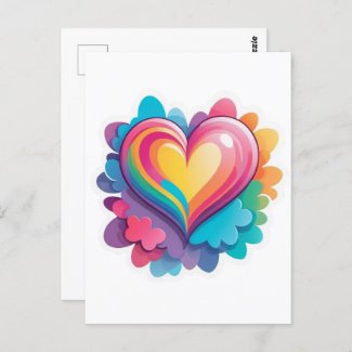 Cute Rainbow Heart, LGBTQ, Postcrossing