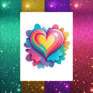 Cute Rainbow Heart, LGBTQ, Postcrossing Postcard