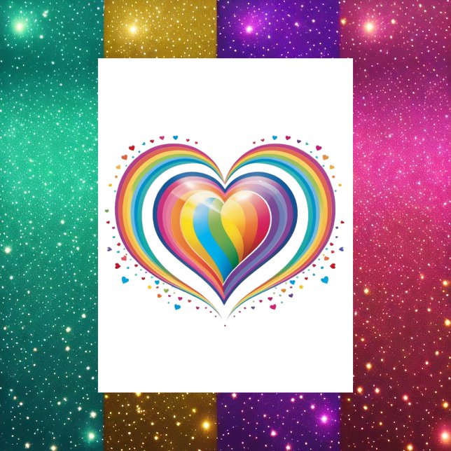 Cute Rainbow Heart, LGBTQ, Postcrossing Postcard (Creator Uploaded)