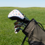 Cute Rainbow Hearts &amp; Clouds Pattern Golf Head Cover