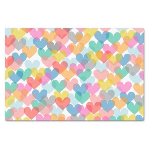 Cute Rainbow Hearts Tissue Paper