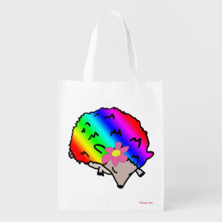 Cute Rainbow Hedgehog Reusable Grocery Bag
