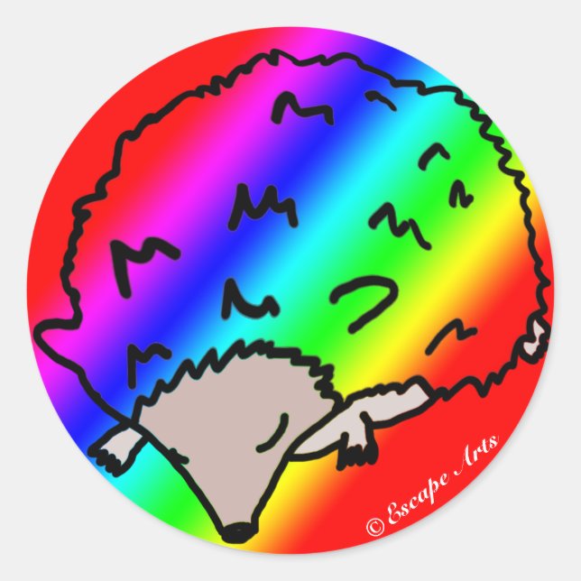 Cute Rainbow Hedgehog Stickers (Front)