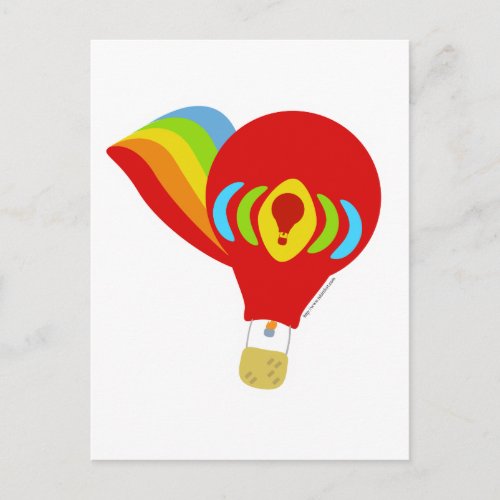 Cute Rainbow Hot Air Balloon Postcard