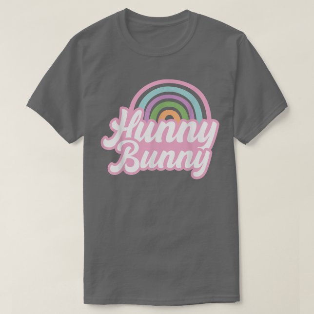 Cute Rainbow Hunny Bunny Eggs Happy Easter Vibes  T-Shirt (Design Front)