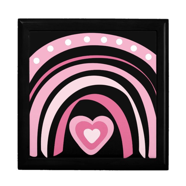 Cute Rainbow In Fun Pink Design  Gift Box (Front)