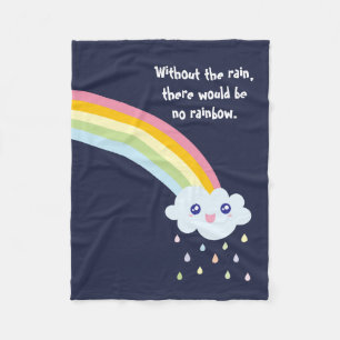 Cute Rainbow Inspirational and Motivational Quote Fleece Blanket