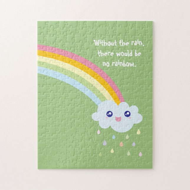 Cute Rainbow Inspirational and Motivational Quote Jigsaw Puzzle (Vertical)