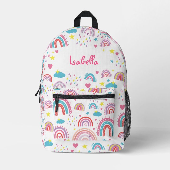 Cute Rainbow Kids Bag for Back to School Girls (Front)