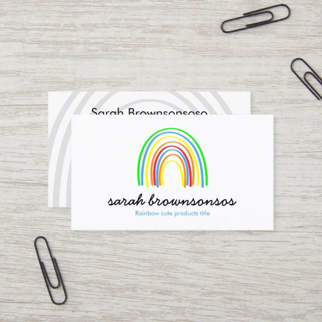 Cute Rainbow Kids Boutique Business Card