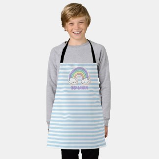 Cute Rainbow - Lavender Striped Kids  Apron