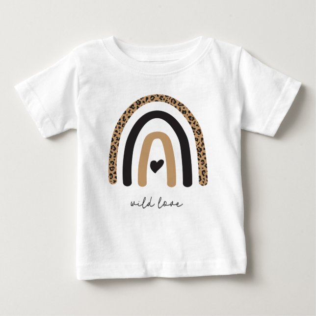 Cute Rainbow Leopard Pattern Baby T-Shirt (Front)