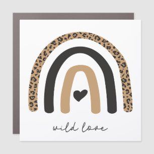 Cute Rainbow Leopard Pattern Car Magnet