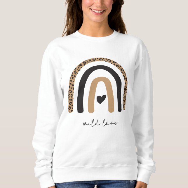 Cute Rainbow Leopard Pattern Sweatshirt (Front)