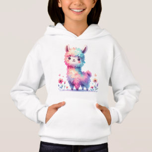 Cute Rainbow Llama Fantasy Art Hoodie