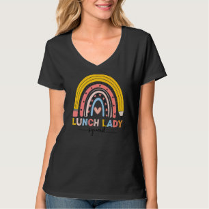 Cute Rainbow Lunch Lady Squad First Day Of School T-Shirt