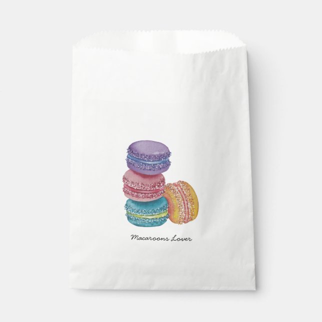 Cute Rainbow Macaroons In Watercolor  Favor Bag (Front)