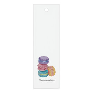 Cute Rainbow Macaroons In Watercolor Ruler