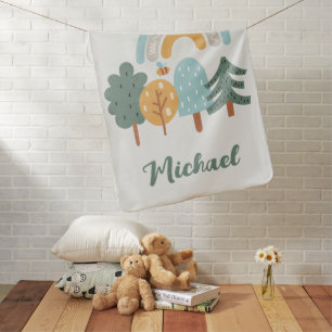 Cute Rainbow Magic Forest Baby Blanket