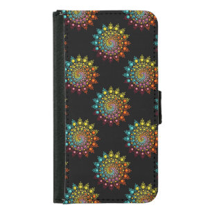 Cute Rainbow Mandala Pattern Samsung Galaxy S5 Wallet Case