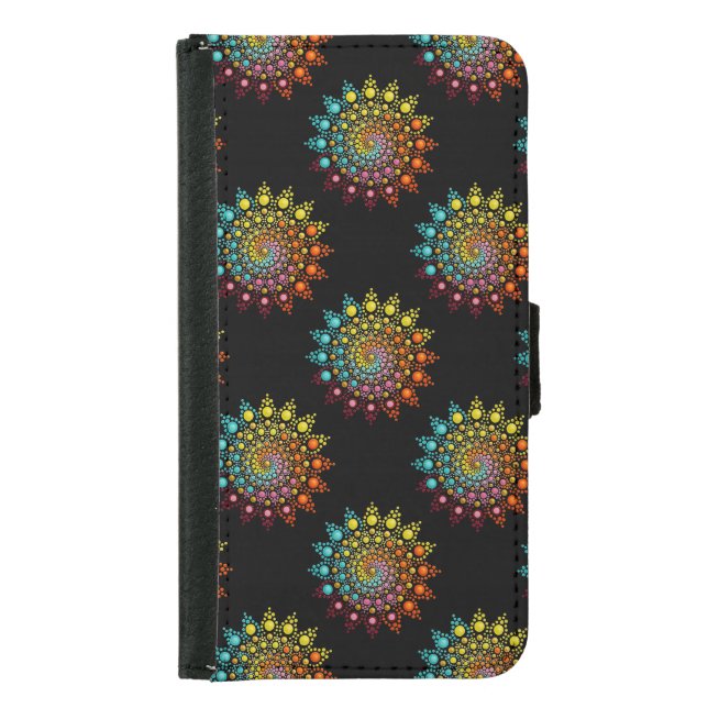 Cute Rainbow Mandala Pattern Samsung Galaxy Wallet Case (Front)
