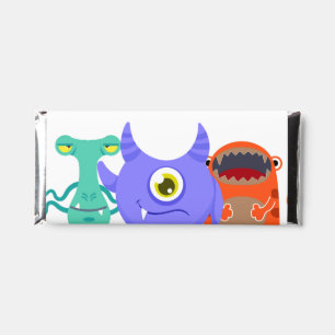 Cute Rainbow Monster Birthday Party Hershey Bar Favors