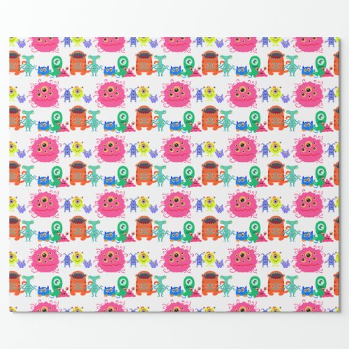 Cute Rainbow Monster Mash  Wrapping Paper