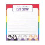 Cute Rainbow Note From Cat Paws Up Kids
