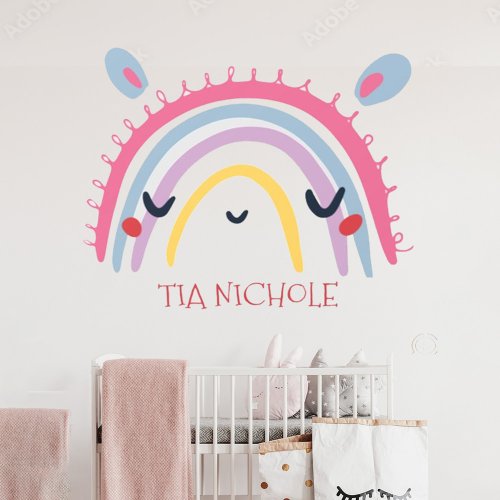 Cute Rainbow Nursery Animal Custom Wall Decal
