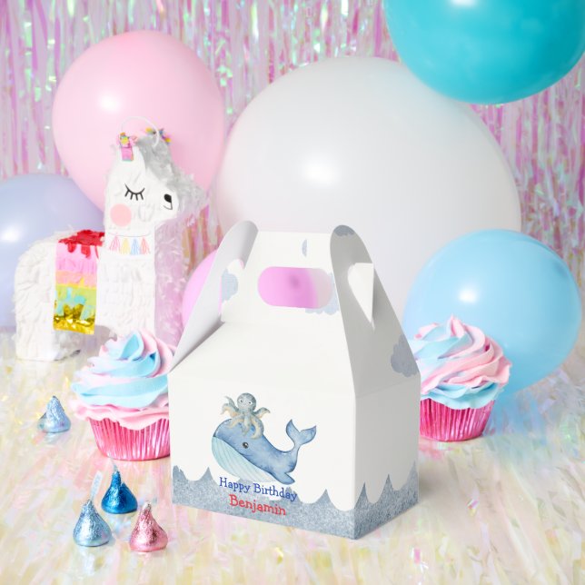 Cute rainbow octopus Whale fish Birthday party Favor Boxes (Party)